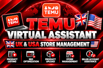 be your temu virtual assistant for UK USA store management