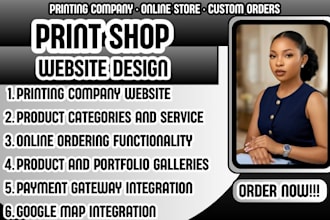 design a print shop, printing company, and online print store website