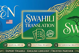 tranlate english to swahili accurately and manually