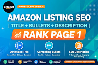 do amazon product listing , SEO optimized amazon listing creation