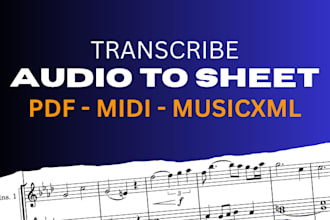 do accurate music transcription to sheet, midi or musicxml