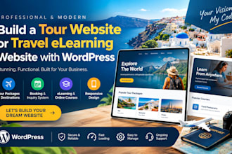build a tour website or travel elearning website with wordpress