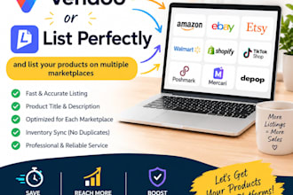 cross list products using vendoo or list perfectly on multiple marketplace