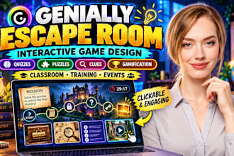 create genially escape room interactive game gamification educational game quiz