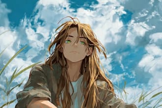 drawing anime artwork illustration with high quality