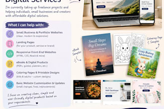 create a small business websites,ebooks and colouring pages