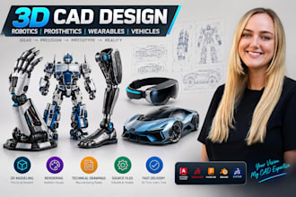 quality 3d cad design robotics bionic prosthetics wearables vehicles prototype