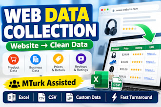 scrape any website and collect data using amazon mturk