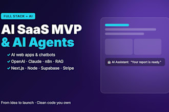 build your ai saas mvp, ai web app and ai agents