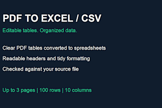 convert PDF tables into excel or CSV