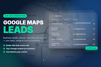 build google maps leads with emails and reviews for b2b