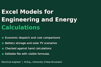build an excel model for your engineering or energy cost calculation