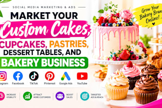 market your custom cakes, cupcakes, pastries, dessert tables, and bakery busines