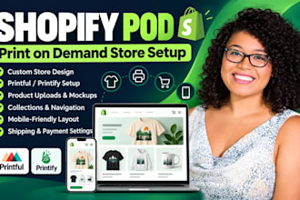 develop shopify pod print on demand store printiful integration printify setup