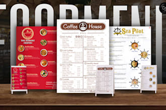 design a professional restaurant menu and digital menu