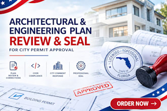 review correct and seal plans as structural engineer in florida ohio california
