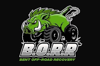 design cartoon bent off road recovery logo