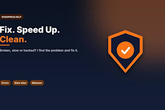 fix wordpress errors, speed up your site,clean a hacked site