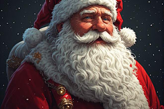 draw a professional santa portrait for christmas