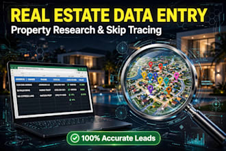 do real estate data entry  skip tracing and property research