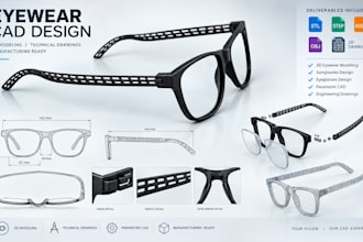 design 3d eyewear sunglasses frames cad factory ready precision