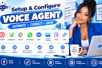 setup voice agent twilio gohighlevel slack whatsapp a2p email tracking note url