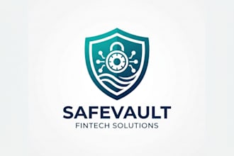 design a fintech startup logo with a secure and modern look