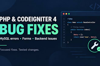 fix PHP codeigniter 4 bugs and mysql errors