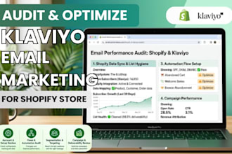audit and optimize klaviyo email marketing flows for shopify