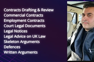 draft contracts, court documents, provide legal advice