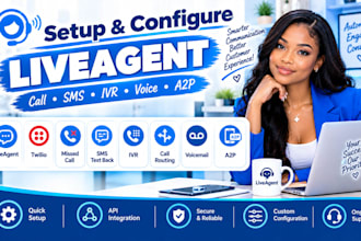 setup liveagent twilio missed call sms text back ivr call routing voicemail a2p