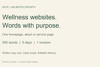 write a clear wellness coaching homepage or service page