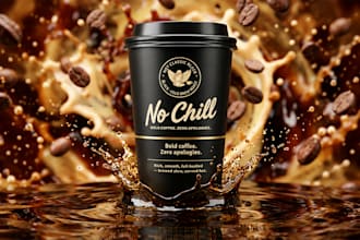 design premium coffee cup packaging and mockups
