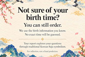 read your korean saju four pillars birth chart