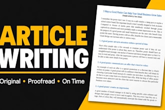 write original articles and blog posts for your website