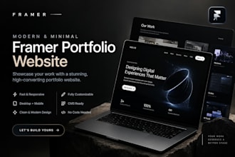 design a modern framer portfolio website