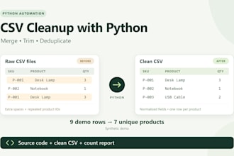 merge and clean your CSV files with a python script