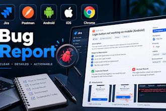 do manual software testing, web and mobile app QA testing with detailed r