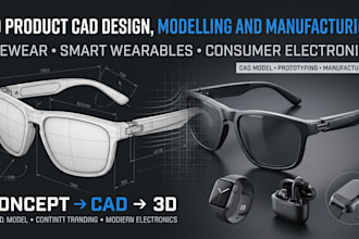 3d cad design for eyewear sunglasses smart wearables, consumer electronics model