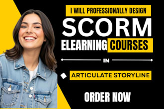 develop a scorm, xapi compliant elearning course in articulate storyline