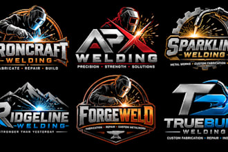 design a professional metal fabrication, construction, industrial welding logo