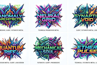 do progressive metal djent and futuristic metal logo
