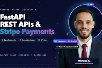 build fastapi rest apis and stripe payment integration