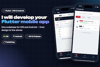 develop a flutter mobile app for ios and android