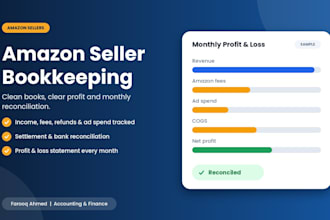 do bookkeeping and monthly reconciliation for your amazon seller account