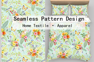 design seamless patterns for apparel and home textile