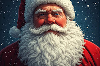 illustrate a professional santa claus portrait