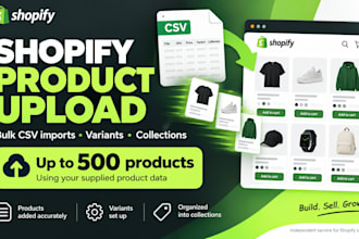 do shopify product listing, product upload and CSV import