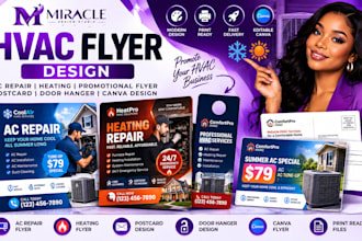 design hvac ac repair flyer, postcard and promotional flyer heating repair flyer