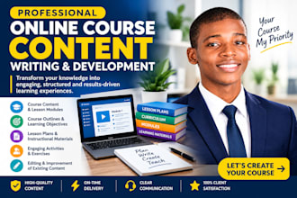 instructional design online course content curriculum design and lesson material